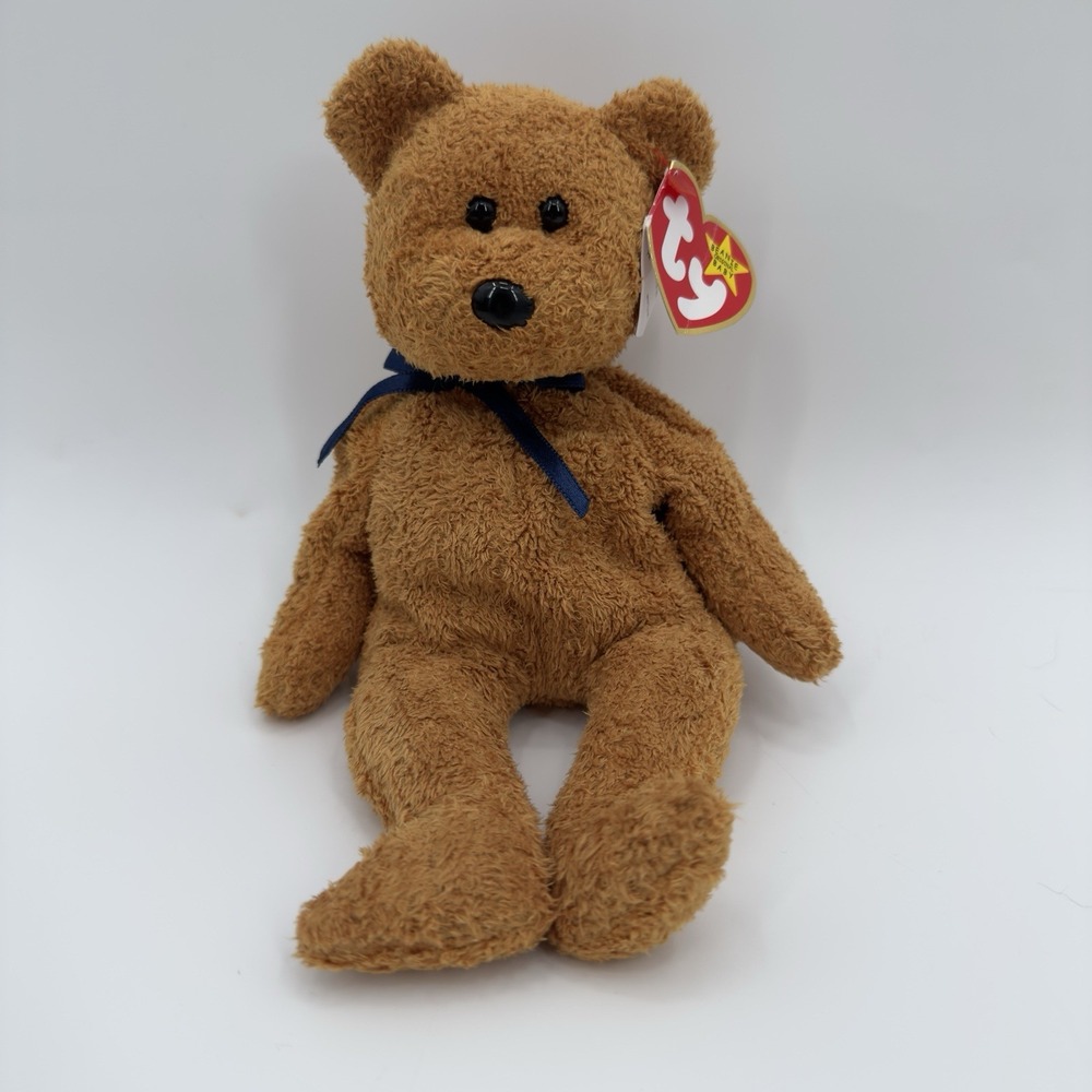 TY Beanie Original Baby Fuzz The Bear 1998 1999 Tag Errors 9 Inch‎